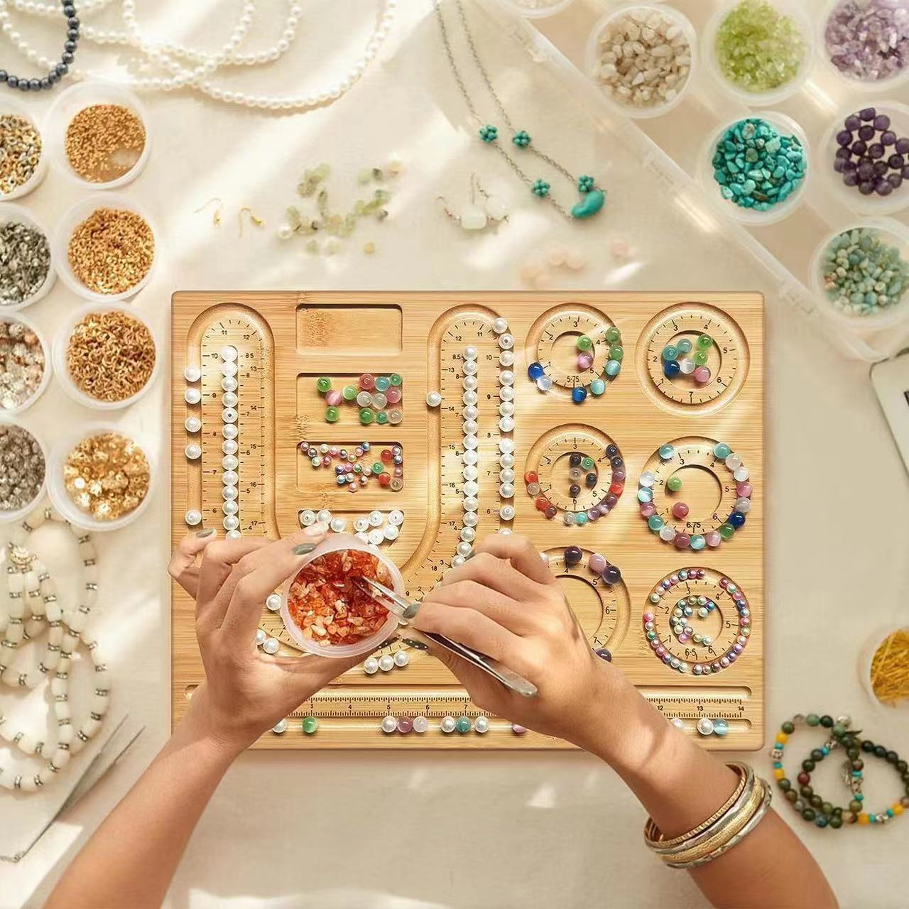 8 Type Wooden Flocked Beading  - đánh giá và giá Jewelry Making Board