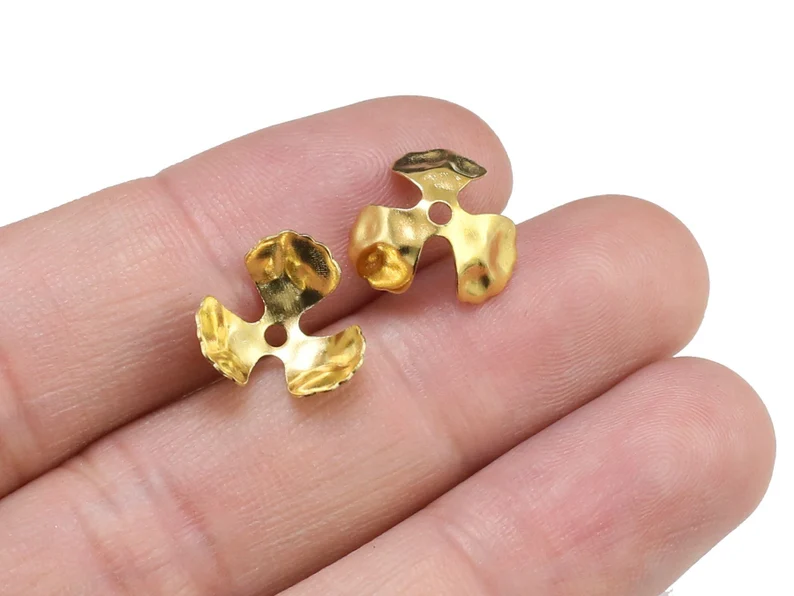 100pcs Brass Bead Caps, Floral - đánh giá và giá Jewelry Making Gemstones