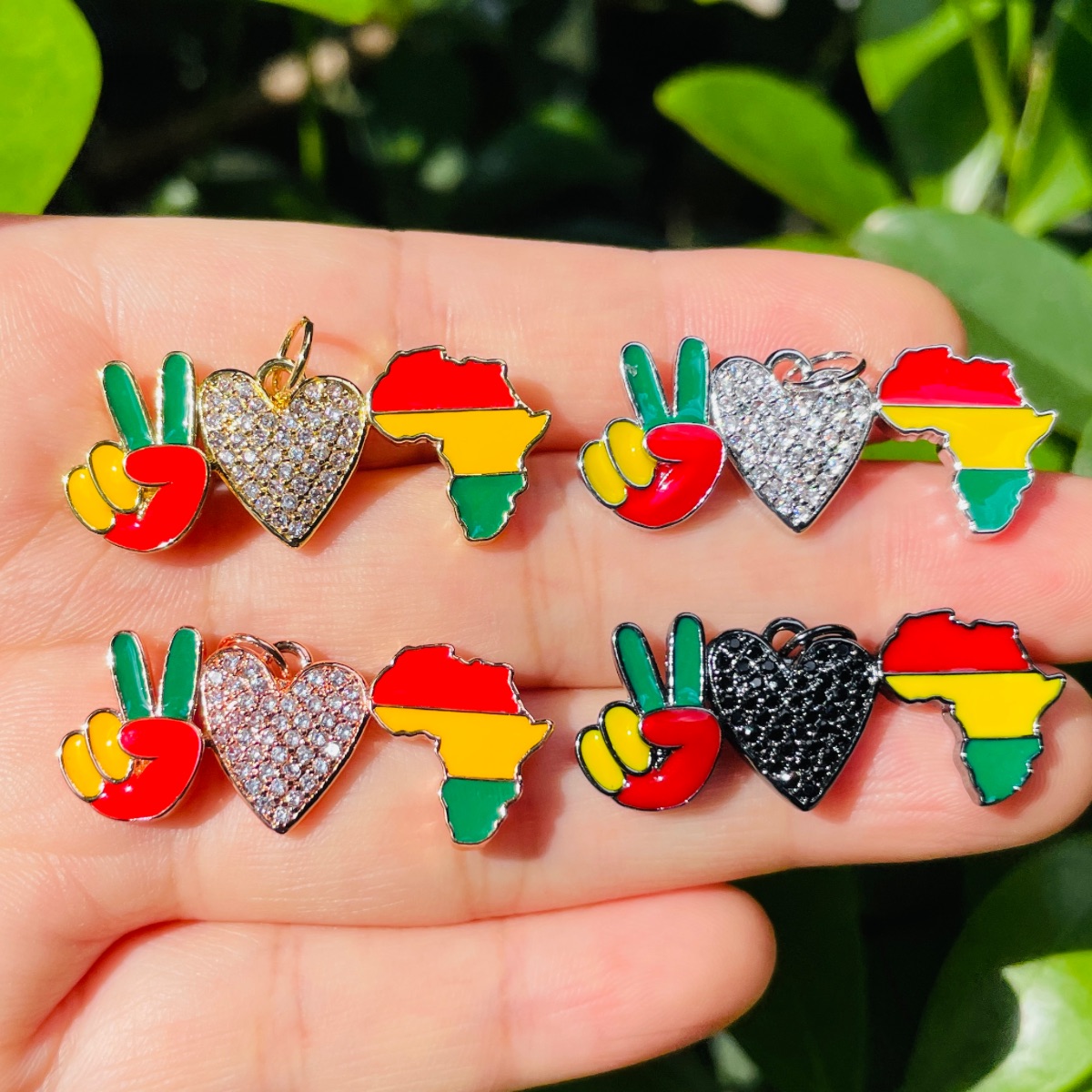 5pcs Zirconia Pave Enamel Peac - đánh giá và giá Jewelry Making History