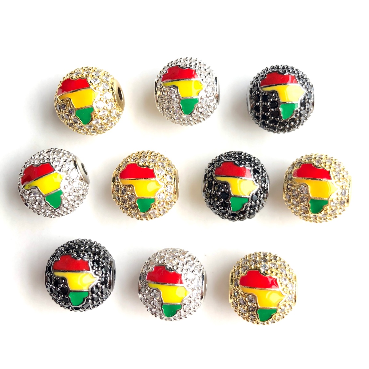 6pcs 12mm Red Yellow Green Ene - đánh giá và giá Jewelry Making History