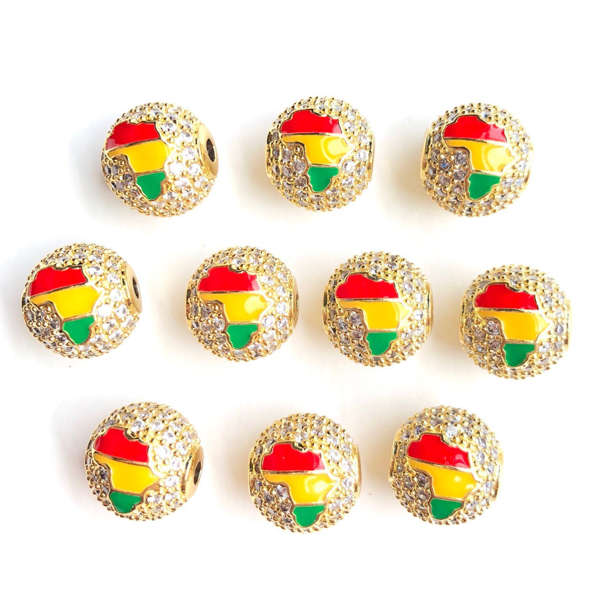 6pcs 12mm Red Yellow Green Ene - đánh giá và giá Jewelry Making History