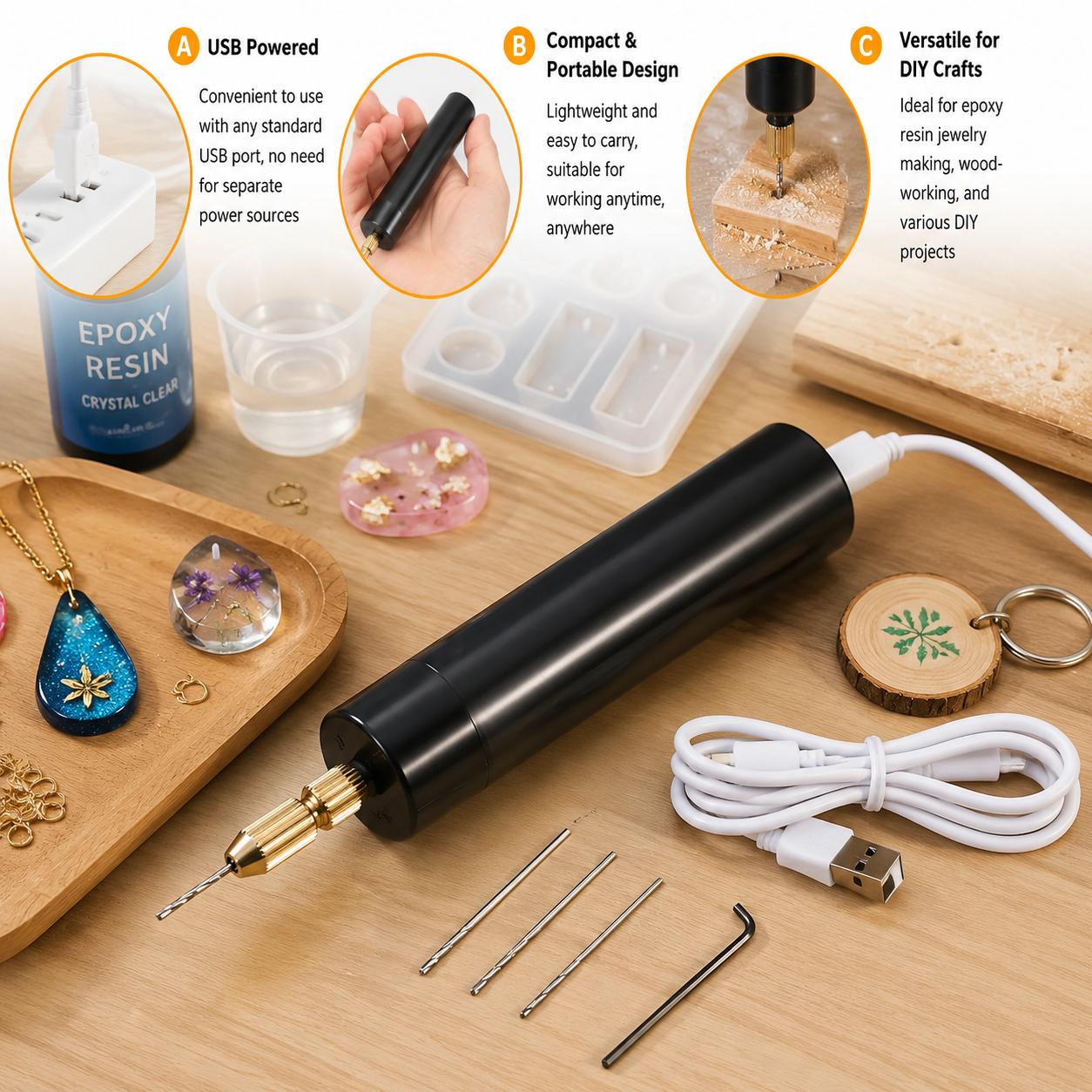 Mini Electric Drill USB Powere - đánh giá và giá Jewelry Making Dc