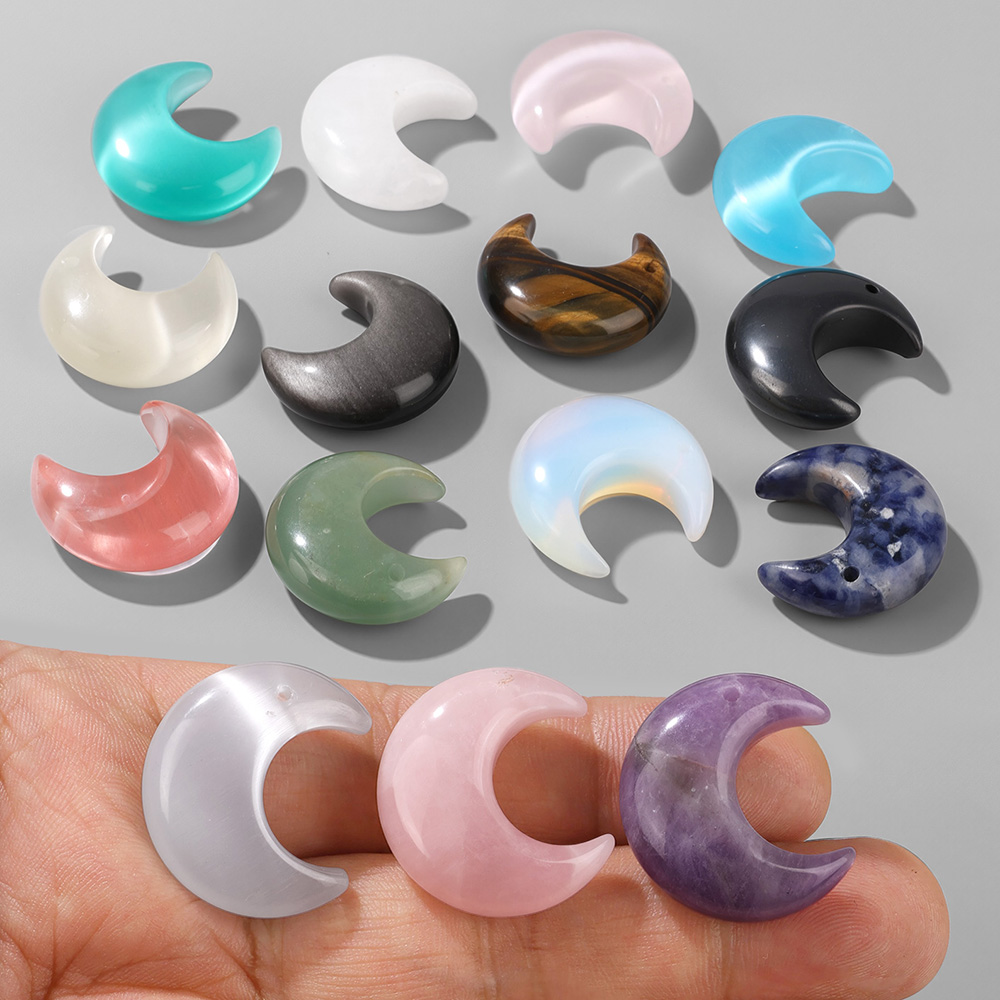 2PCS Natural Crescent Moon Cha - đánh giá và giá Jewelry Making Drill