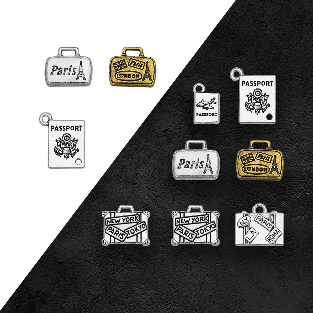 Cổ Mạ Bạc Vali Hộ Chiếu Du Lịc - đánh giá và giá Jewelry Making London
